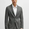 HUGO BOSS Blazers>Casaco De Ajuste Slim Em Flanela Elástica