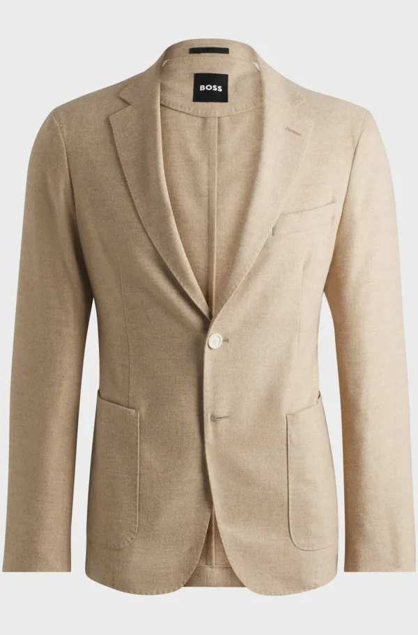 HUGO BOSS Blazers>Casaco De Ajuste Slim Em Flanela Elástica
