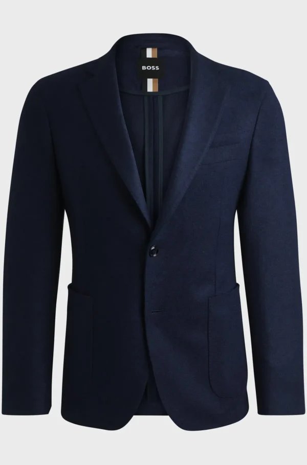 HUGO BOSS Blazers>Casaco De Ajuste Slim Em Jersey Elástico Com Lã