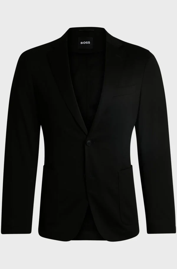 HUGO BOSS Blazers>Casaco De Ajuste Slim Em Jersey Elástico De Alto Desempenho Com Padrão