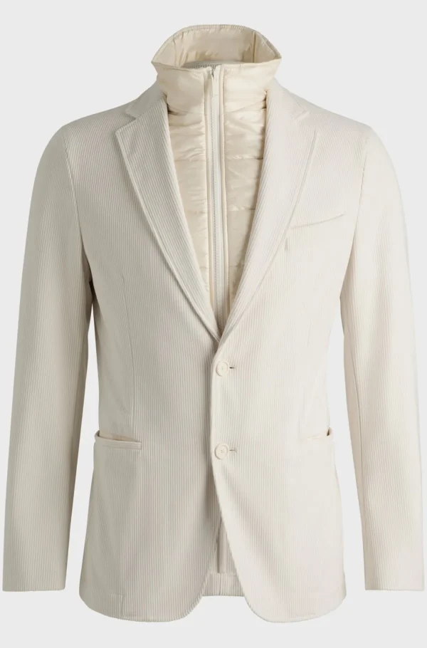HUGO BOSS Blazers>Casaco De Ajuste Slim Em Bombazina Elástica De Alto Desempenho