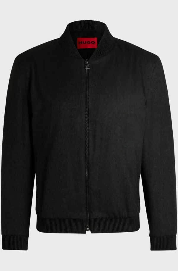 HUGO BOSS Blazers>Casaco De Ajuste Slim Em Flanela Super Flexível