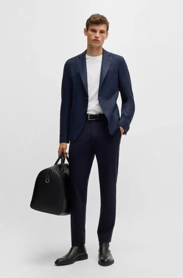 HUGO BOSS Blazers>Casaco De Ajuste Slim Em Jersey Elástico Com Lã