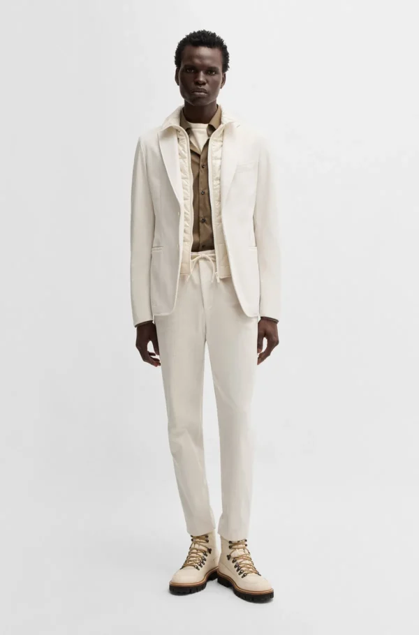 HUGO BOSS Blazers>Casaco De Ajuste Slim Em Bombazina Elástica De Alto Desempenho