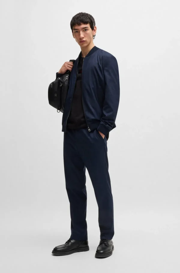 HUGO BOSS Casacos>Casaco De Ajuste Slim Em Flanela Super Flexível