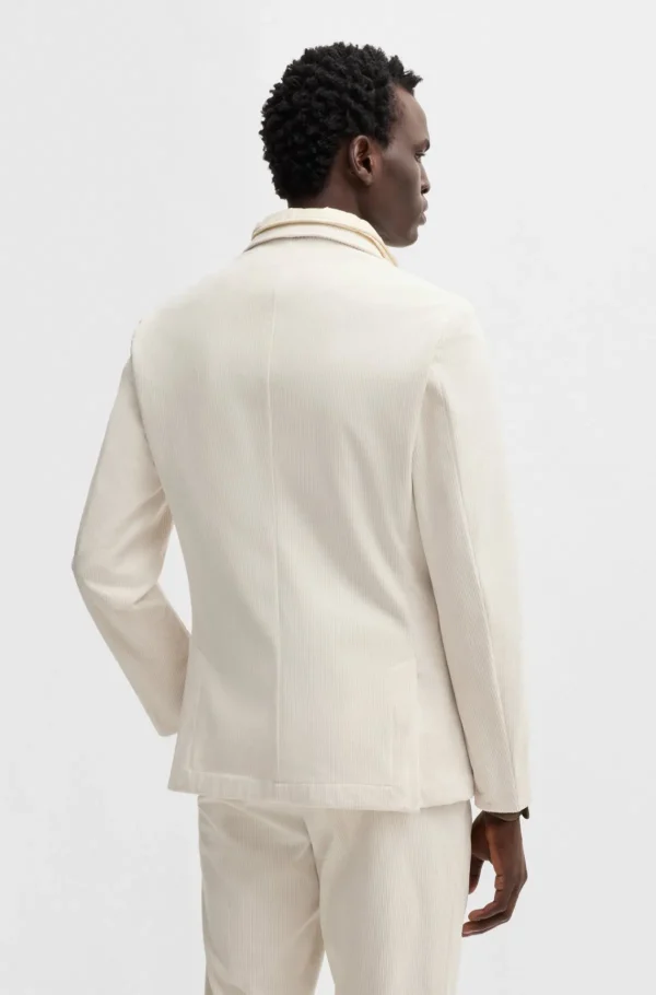 HUGO BOSS Blazers>Casaco De Ajuste Slim Em Bombazina Elástica De Alto Desempenho