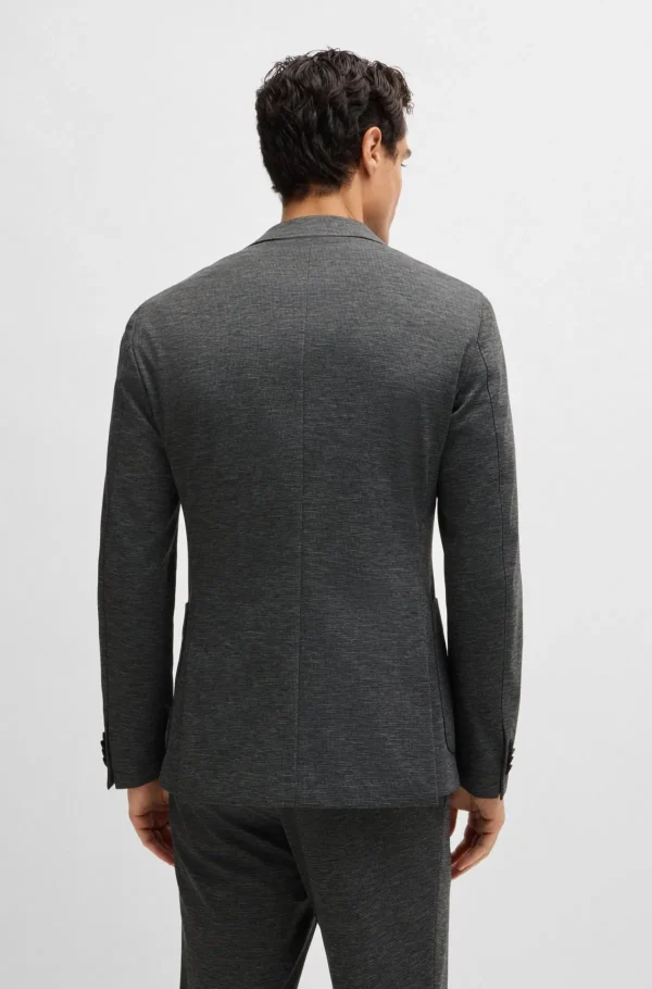 HUGO BOSS Blazers>Casaco De Ajuste Slim Em Jersey Elástico De Alto Desempenho Com Padrão