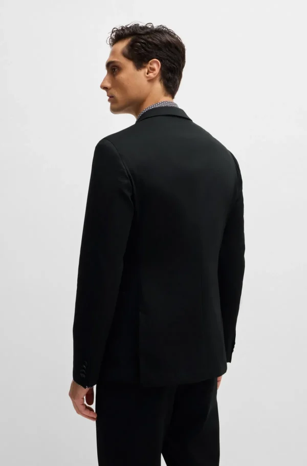 HUGO BOSS Blazers>Casaco De Ajuste Slim Em Jersey Elástico De Alto Desempenho Com Padrão
