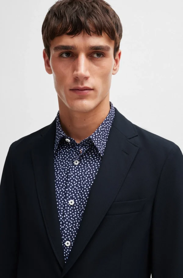 HUGO BOSS Blazers>Casaco De Ajuste Slim Em Tecido Elástico De Alto Desempenho Resistente A Vincos