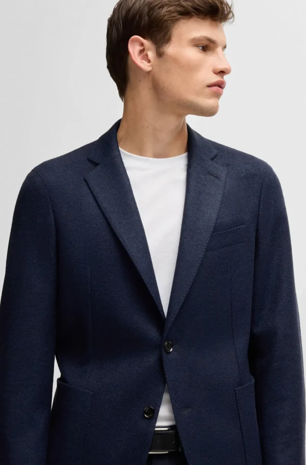 HUGO BOSS Blazers>Casaco De Ajuste Slim Em Jersey Elástico Com Lã