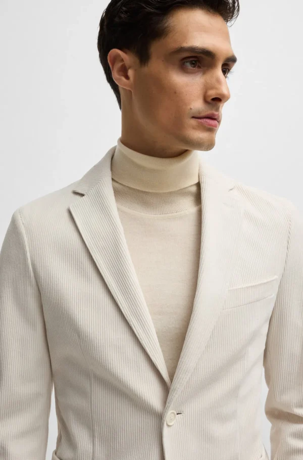 HUGO BOSS Blazers>Casaco De Ajuste Slim Em Bombazina De Alto Desempenho
