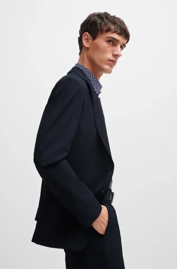 HUGO BOSS Blazers>Casaco De Ajuste Slim Em Tecido Elástico De Alto Desempenho Resistente A Vincos