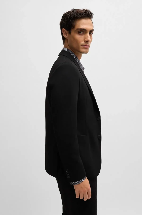 HUGO BOSS Blazers>Casaco De Ajuste Slim Em Jersey Elástico De Alto Desempenho Com Padrão