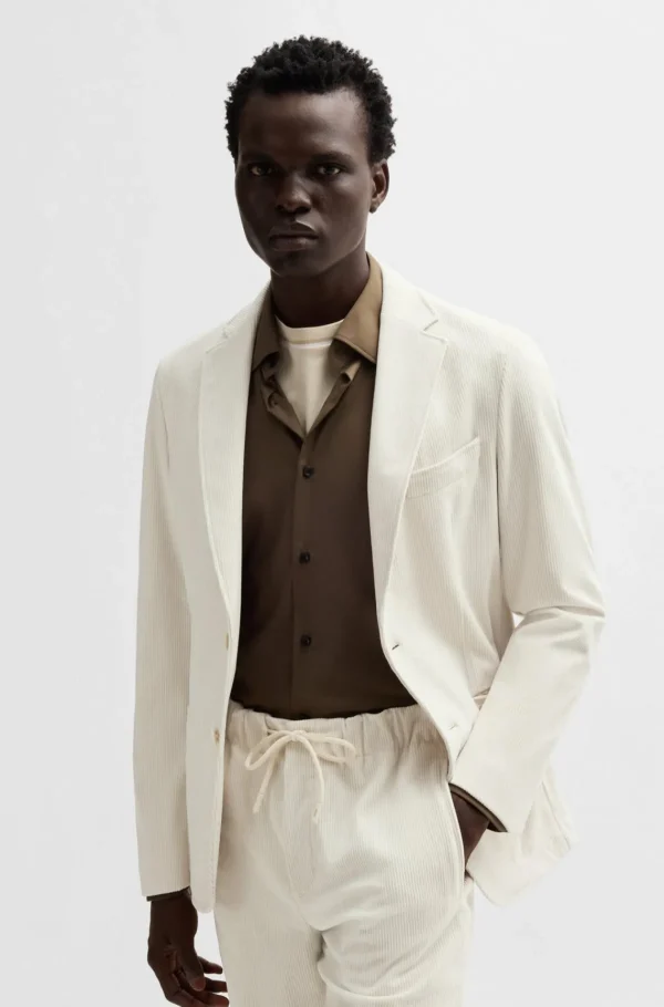 HUGO BOSS Blazers>Casaco De Ajuste Slim Em Bombazina Elástica De Alto Desempenho