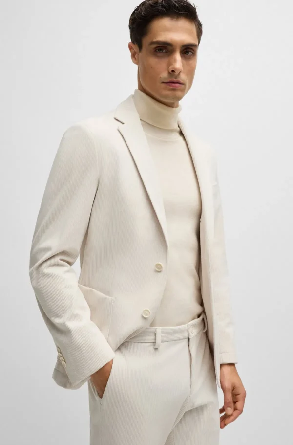 HUGO BOSS Blazers>Casaco De Ajuste Slim Em Bombazina De Alto Desempenho