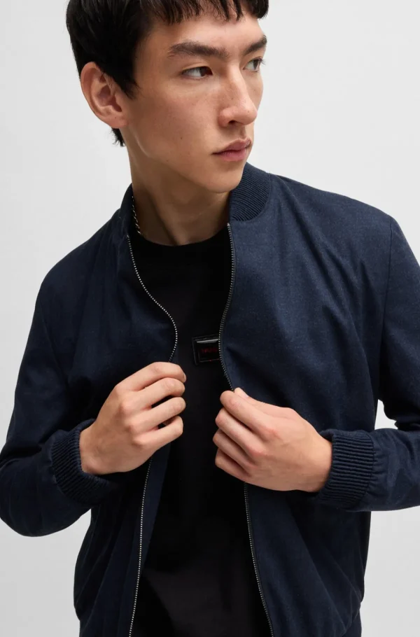 HUGO BOSS Casacos>Casaco De Ajuste Slim Em Flanela Super Flexível
