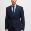 HUGO BOSS Artigos Essenciais>Casaco De Fato De Ajuste Slim Em Lã Virgem Elástica