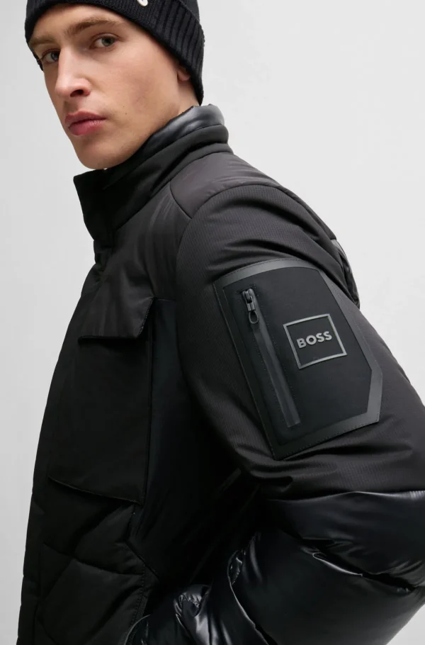 HUGO BOSS Casacos>Casaco De Material Misto Com Enchimento De Penugem