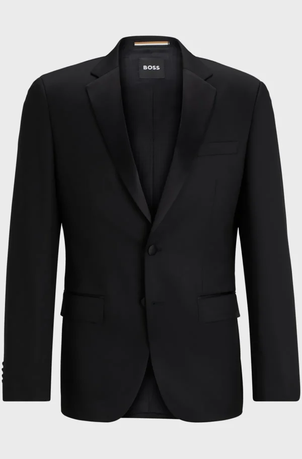HUGO BOSS Blazers>Casaco De Smoking De Ajuste Slim Em Sarja De Lã Virgem