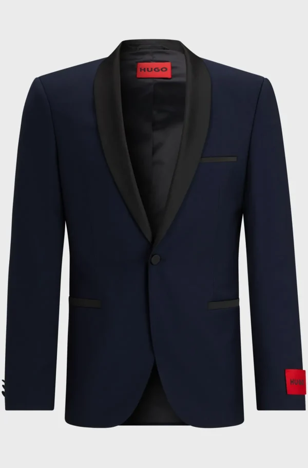HUGO BOSS Blazers>Casaco De Smoking De Ajuste Extra-slim Em Mistura De Lã