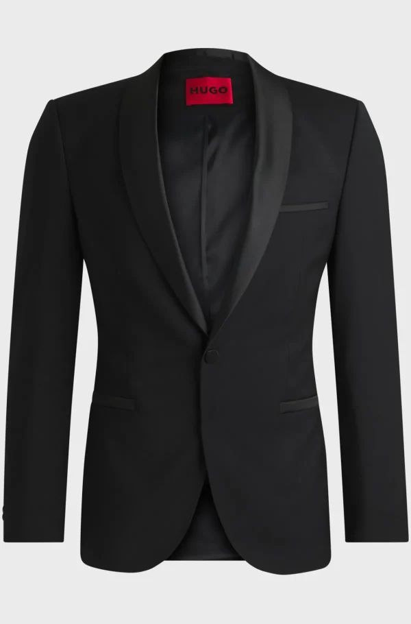 HUGO BOSS Blazers>Casaco De Smoking De Ajuste Extra-slim Em Mistura De Lã