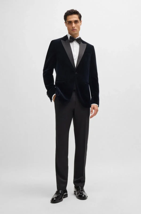 HUGO BOSS Blazers>Casaco De Smoking De Ajuste Slim Em Veludo De Algodão Puro