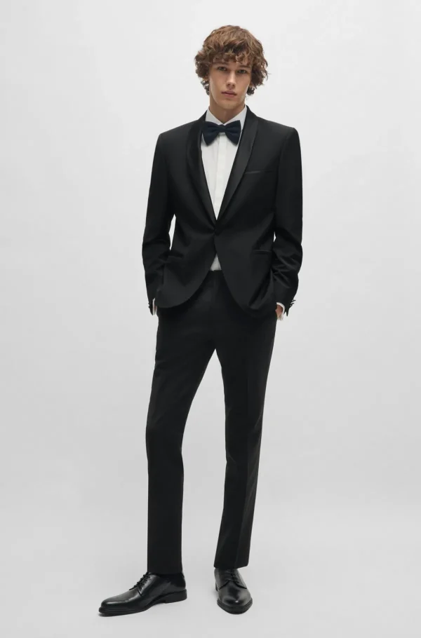 HUGO BOSS Blazers>Casaco De Smoking De Ajuste Extra-slim Em Mistura De Lã