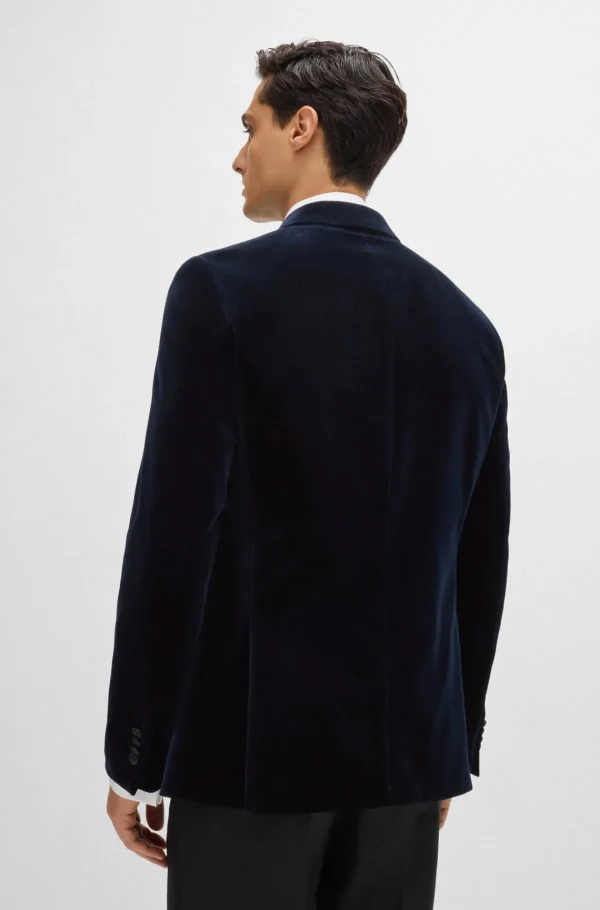 HUGO BOSS Blazers>Casaco De Smoking De Ajuste Slim Em Veludo De Algodão Puro