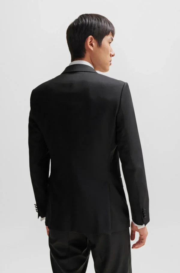 HUGO BOSS Blazers>Casaco De Smoking De Ajuste Slim Em Sarja De Lã Virgem