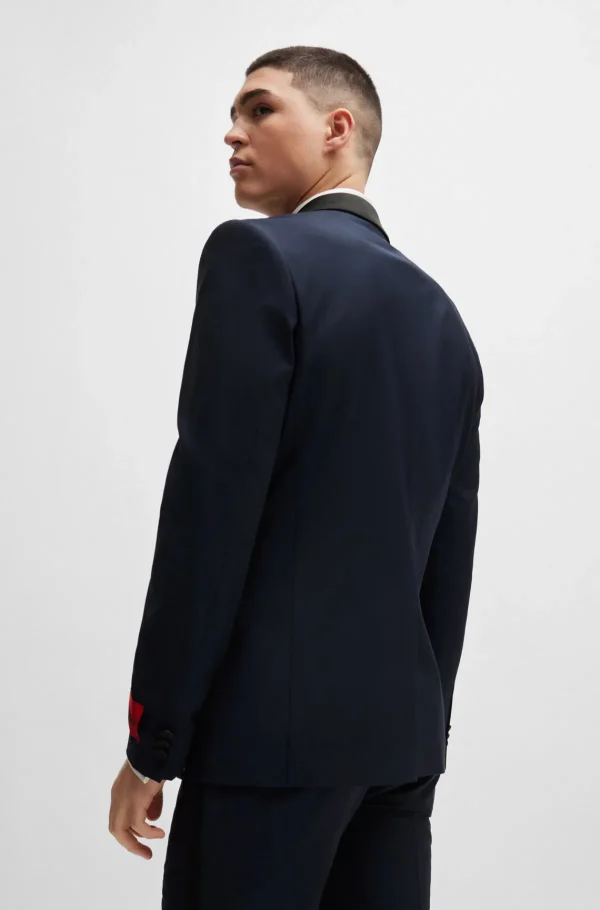 HUGO BOSS Blazers>Casaco De Smoking De Ajuste Extra-slim Em Mistura De Lã