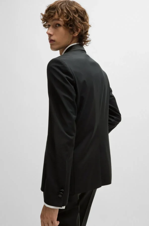 HUGO BOSS Blazers>Casaco De Smoking De Ajuste Extra-slim Em Mistura De Lã