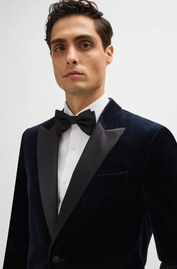 HUGO BOSS Blazers>Casaco De Smoking De Ajuste Slim Em Veludo De Algodão Puro
