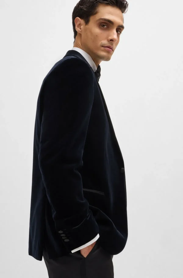 HUGO BOSS Blazers>Casaco De Smoking De Ajuste Slim Em Veludo De Algodão Puro