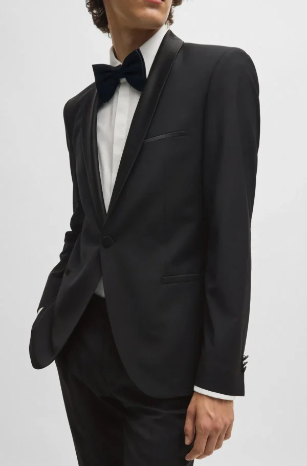 HUGO BOSS Blazers>Casaco De Smoking De Ajuste Extra-slim Em Mistura De Lã
