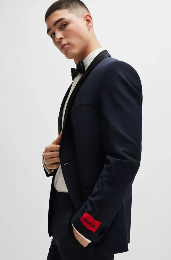 HUGO BOSS Blazers>Casaco De Smoking De Ajuste Extra-slim Em Mistura De Lã