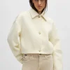 MULHER HUGO BOSS Blazers>Casaco Em Espinha Numa Mistura De Lã Virgem