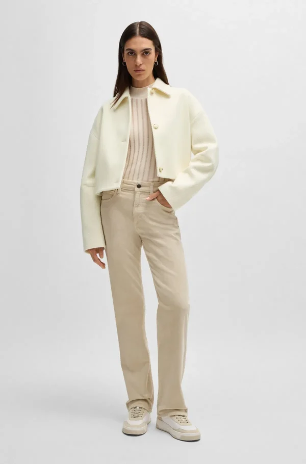 MULHER HUGO BOSS Blazers>Casaco Em Espinha Numa Mistura De Lã Virgem
