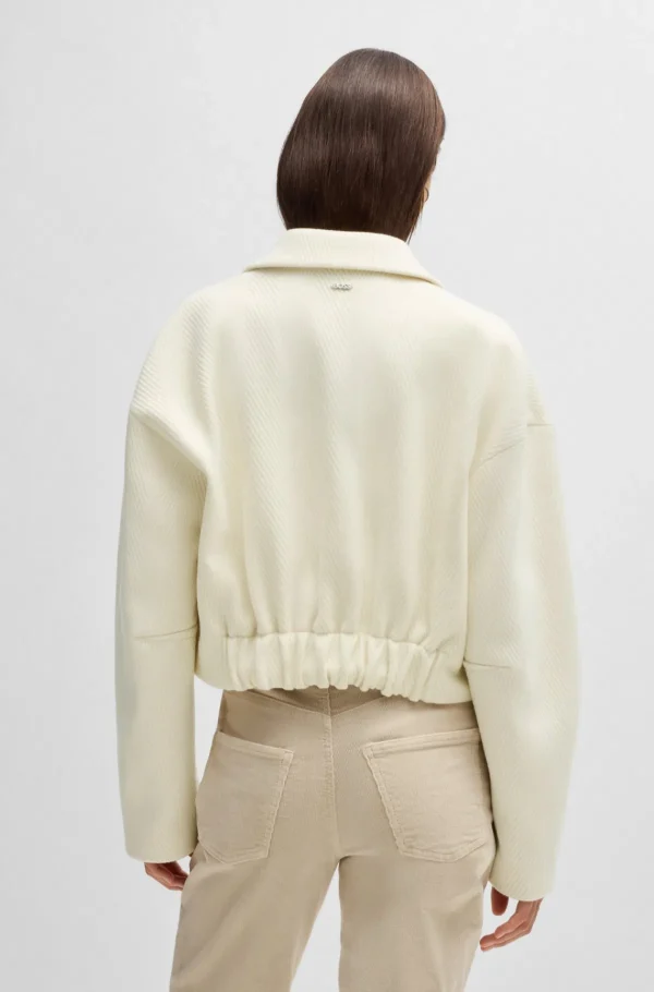 MULHER HUGO BOSS Blazers>Casaco Em Espinha Numa Mistura De Lã Virgem