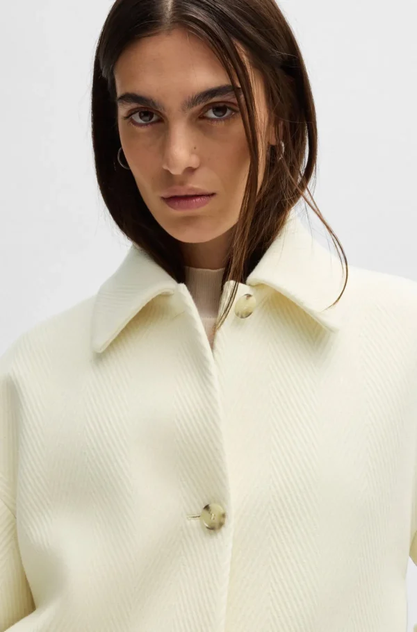 MULHER HUGO BOSS Blazers>Casaco Em Espinha Numa Mistura De Lã Virgem
