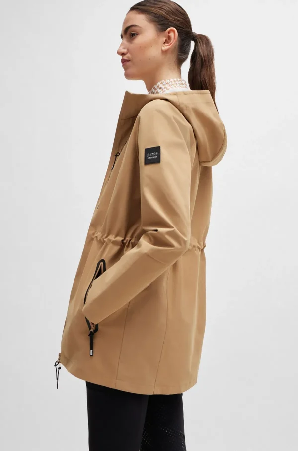 MULHER HUGO BOSS Casacos>Casaco Equestre Parka Rígido Com Acabamento Repelente à água