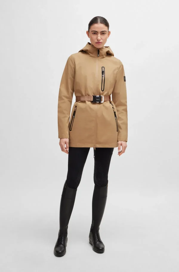 MULHER HUGO BOSS Casacos>Casaco Equestre Parka Rígido Com Acabamento Repelente à água