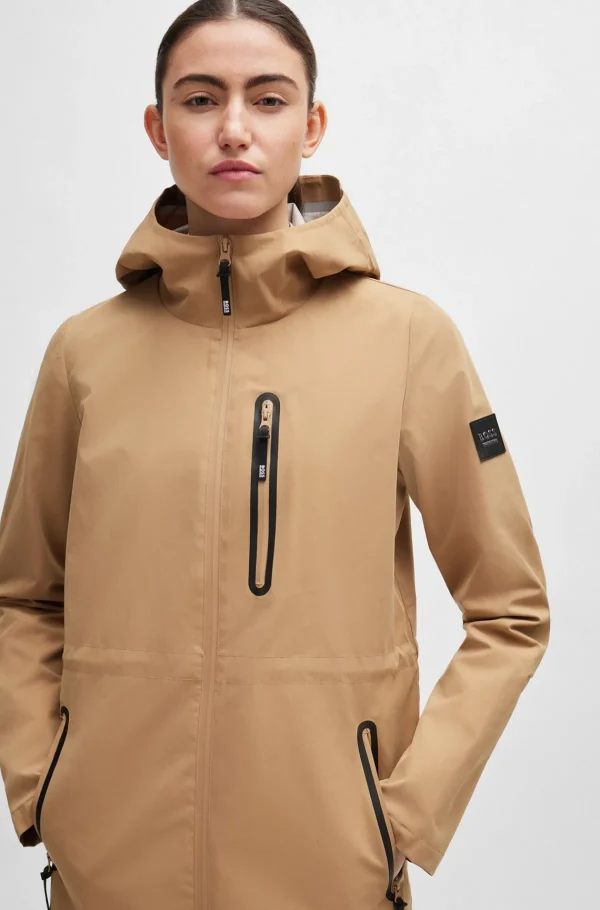 MULHER HUGO BOSS Casacos>Casaco Equestre Parka Rígido Com Acabamento Repelente à água