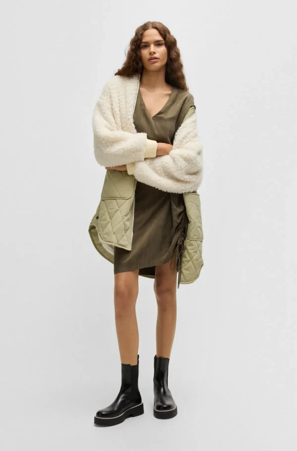 MULHER HUGO BOSS Casacos>Casaco Forrado Com Material Misto Com Fecho Bidirecional