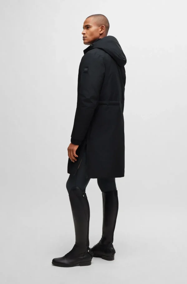 HUGO BOSS Sobretudos E Parkas>Casaco Parka Equestre Impermeável Com Fita De Logótipo