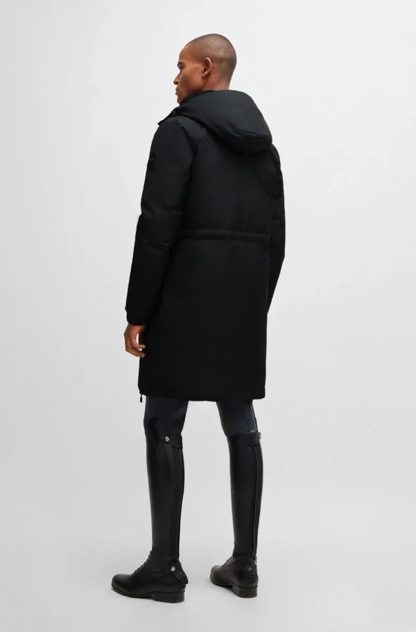 HUGO BOSS Sobretudos E Parkas>Casaco Parka Equestre Impermeável Com Fita De Logótipo