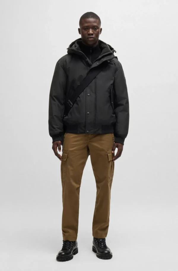 HUGO BOSS Casacos>Casaco Parka Repelente à água Com Forro De Colarinho De Velo Polar