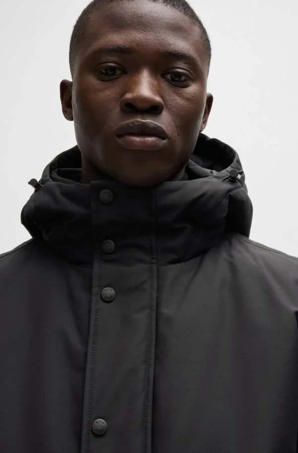 HUGO BOSS Casacos>Casaco Parka Repelente à água Com Forro De Colarinho De Velo Polar