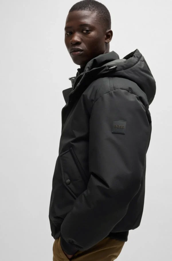HUGO BOSS Casacos>Casaco Parka Repelente à água Com Forro De Colarinho De Velo Polar