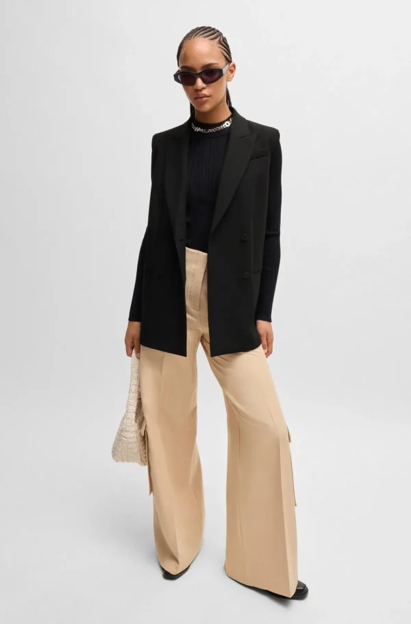 MULHER HUGO BOSS Blazers>Casaco Sem Mangas De Ajuste Regular Com Frente Trespassada