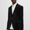 HUGO BOSS Blazers>Casaco Simples De Ajuste Slim Em Veludo De Algodão